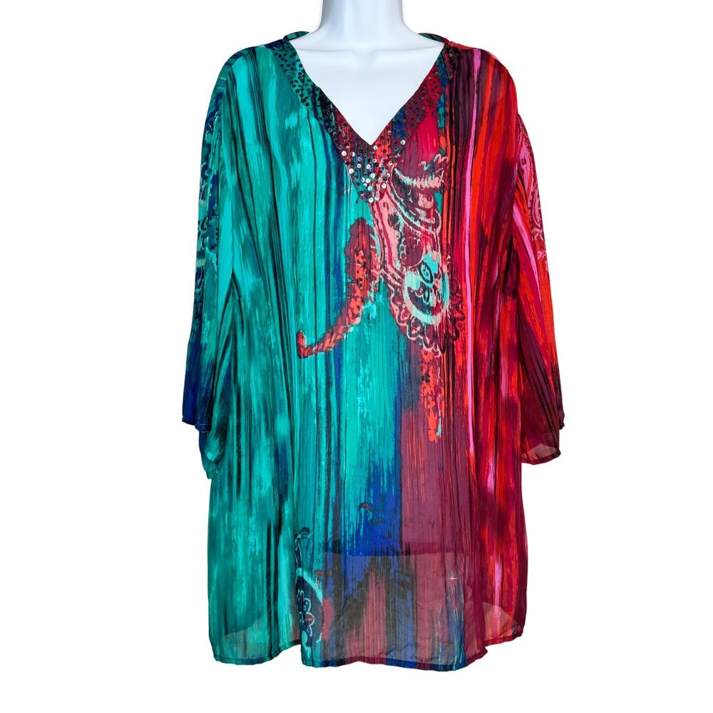 Catherines Tunic Top Size OX-14/16 W